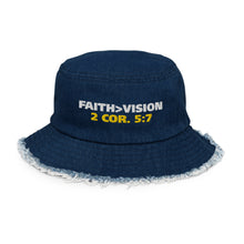 Load image into Gallery viewer, Distressed denim bucket hat