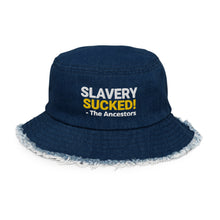 Load image into Gallery viewer, Distressed denim bucket hat