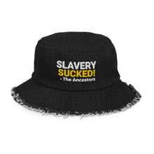Load image into Gallery viewer, Distressed denim bucket hat
