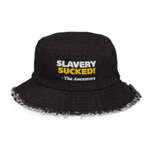 Load image into Gallery viewer, Distressed denim bucket hat
